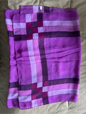 Purple Plaid Lightweight Scarf